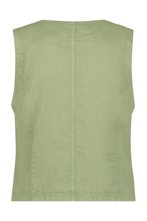Red Button waistcoat cotton linen